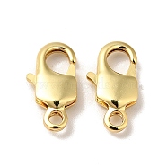 Brass Lobster Claw Clasps, Cadmium Free & Nickel Free & Lead Free, Real 18K Gold Plated, 12.5x6.5x2.5mm, Hole: 1.5mm(KK-J301-22G)