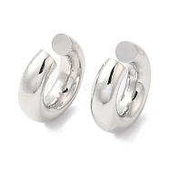 Rack Plating Brass Round Cuff Earrings, Long-Lasting Plated, Cadmium Free & Lead Free, Platinum, 26x27x7.5mm(EJEW-R150-16P)
