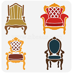 PET Hollow Out Drawing Painting Stencils, for DIY Scrapbook, Photo Album, Chair Pattern, 30x30cm(DIY-WH0391-0273)