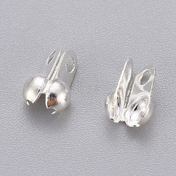304 Stainless Steel Bead Tips, Silver Color Plated, 5x3.5x0.5mm, Hole: 0.5mm(STAS-Q002-1S)