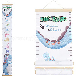 Dinosaur Pattern Removable Height Chart for Kids, Wood & SGC Hanging Measuring Chart Rulers, Rectangle, Colorful, 1560x202~214x0.3~11mm(AJEW-WH0165-71)