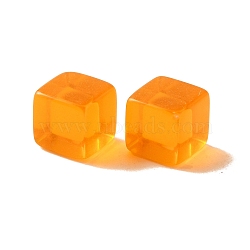 Transparent Acrylic Beads, Cube, No Hole, Orange, 7.5x7.5x7.5mm(AJEW-WH0258-630H)