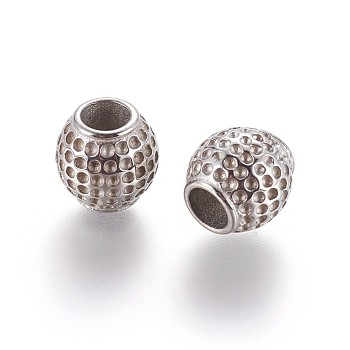 304 Stainless Steel Bead Rhinestone Settings, Large Hole Beads, Rondelle, Stainless Steel Color, Fit for 1mm Rhinestone, 10.5x10mm, Hole: 5mm