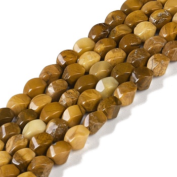 Natural Jade Beads Strands, Twist, 8.5x5.5x5.5mm, Hole: 0.5mm, about 47~49pcs/strand, 15.75''~15.94''(40~40.5cm)