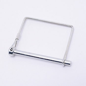 Carbon Steel Wire Lock Pins, Rectangle, Platinum, 76.5x55.5x16.5mm