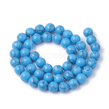 Synthetic Turquoise Beads Strands(G-S295-11B-8mm)-2