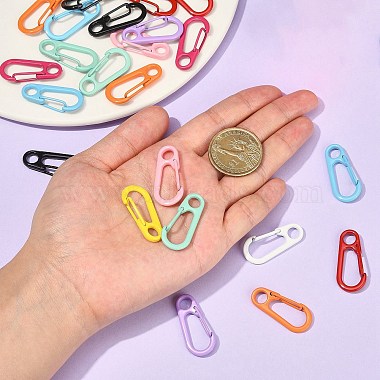 30Pcs 10 Colors Spray Painted Alloy Spring Gate Rings(KEYC-CJ0001-03)-3