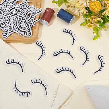 50Pcs Eyelash Polyester Computerized Embroidery Cloth Iron On Patches(PATC-FG0001-77)-4