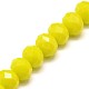 1 Strand Opaque Solid Yellow Color Faceted Crystal Glass Rondelle Beads Strands(X-EGLA-F049A-06)-2