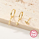3 Pair 3 Style 925 Sterling Silver Lighting Dangle Hoop Earrings & Cubic Zirconia Stud Earrings(EJEW-F317-36G)-1