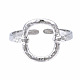 304 Stainless Steel Oval Open Cuff Ring(RJEW-T023-81P)-1