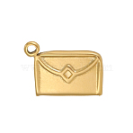 304 Stainless Steel Pendants, Envelope Charms, Ion Plating(IP), Real 14K Gold Plated, 10x14mm(STAS-OY006-10G)