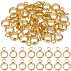 40Pcs 304 Stainless Steel Tube Bails, Loop Bails, Ring, Real 24K Gold Plated, 8.5x6x2.5mm, Hole: 2mm, Inner Diameter: 4mm(STAS-BBC0005-53)