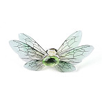 Butterfly Epoxy Resin Pins, Alloy Rhinestone Lapel Pin Backs for Backpack Clothes, with Iron & Glitter Powder, Medium Aquamarine, 27.5~31x58~60mm(JEWB-N010-02B)