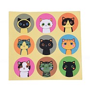 DIY Sealing Stickers, Label Paster Picture Stickers, Cat Theme, Colorful, Sticker: 40mm(X-DIY-O002-11)