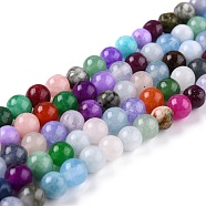 Natural White Jade Beads, Round, Dyed, Mixed Color, 6mm, Hole: 1mm, about 58~61pcs/strand, 37.5~38.5cm(G-G766-A-05)