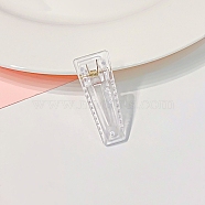 Transparent Plastic Alligator Hair Clips, with Iron Spring, Hair Accessories for Girls, Rectangle, Clear, 39.5x11~15x4.8~13mm(PHAR-F016-02)