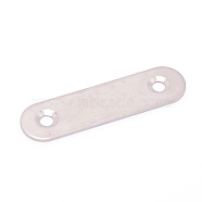 (Clearance Sale)2 Holes Stainless Steel Bracket, Oval, Stainless Steel Color, 60x15.5x2mm, Hole: 4.5mm(FIND-WH0063-95C-P)