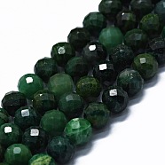 Natural African Jade Bead Strands, Faceted(64 Facets), Round, 6mm, Hole: 0.8mm, about 62~67pcs/strand, 15.16~15.55 inch(38.5~39.5cm)(G-G927-13)