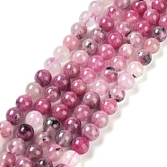 Natural Cherry Blossom Agate Beads Strands, Round, 8~8.5mm, Hole: 1mm, about 47~49pcs/strand, 15~15.55''(38.1~39.5cm)(G-B076-A02-02)