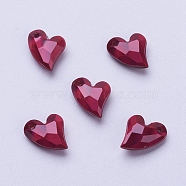 Acrylic Pendants, Imitation Pearl, Heart, Faceted, Brown, 11x9x4mm, Hole: 0.5mm(X-MACR-P120-11mm-P33)
