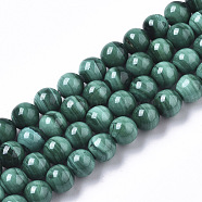 Natural Malachite Beads Strands, Round, Grade A, 6mm, Hole: 0.6mm, about 69pcs/strand, 15.94 inch(40.5cm)(G-R465-18)