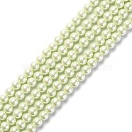 Eco-Friendly Dyed Glass Pearl Round Beads Strands, Grade A, Cotton Cord Threaded, Honeydew, 6mm, Hole: 0.7~1.1mm, about 72pcs/strand, 15 inch(HY-A002-6mm-RB005)