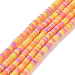 Handmade Polymer Clay Beads Strands, for DIY Jewelry Crafts Supplies, Heishi Beads, Disc/Flat Round, Champagne Yellow, 3x0.6~1.2mm, Hole: 1.6~1.8mm, about 412pcs/strand, 15.94 inch(40.5cm)(CLAY-R089-3mm-014)