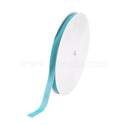 5/8 inch Single Face Velvet Ribbon, Sky Blue, 5/8 inch(15.9mm), about 25yards/roll(22.86m/roll)(OCOR-R019-15.9mm-066)