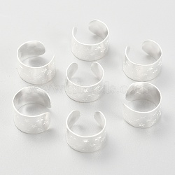 304 Stainless Steel Ear Cuff Findings, with Star Pattern, Silver, 11x7mm, Hole: 1mm(STAS-H151-08S)