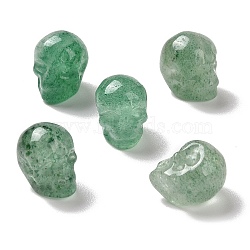 Natural Green Strawberry Quartz Beads, Halloween Skull, 11~11.5x8.5~9x11~11.5mm, Hole: 0.9~1mm(G-C038-01D)