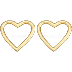 10Pcs Brass Linking Rings, Heart, Real 18K Gold Plated, 23~24x24~25x2.4mm, Inner Diameter: 19x15mm, 10pcs(KK-BC0004-80)