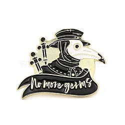 Plague Doctor Enamel Pin, Light Gold Alloy Brooch for Clothes Backpack, Black, 26x32x1.5mm(JEWB-I022-11F-LG)