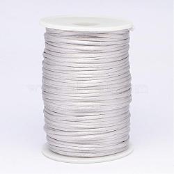 Polyester Cord, Satin Rattail Cord, for Beading Jewelry Making, Chinese Knotting, Gainsboro, 2mm, about 100yards/roll(NWIR-N009-01)