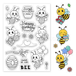 PVC Plastic Stamps, for DIY Scrapbooking, Photo Album Decorative, Cards Making, Stamp Sheets, Bees Pattern, 16x11x0.3cm(DIY-WH0167-56-851)