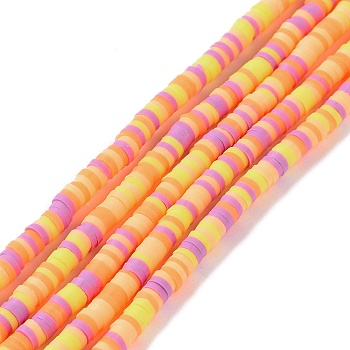 Handmade Polymer Clay Beads Strands, for DIY Jewelry Crafts Supplies, Heishi Beads, Disc/Flat Round, Champagne Yellow, 3x0.6~1.2mm, Hole: 1.6~1.8mm, about 412pcs/strand, 15.94 inch(40.5cm)