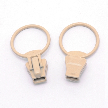 Zinc Alloy Replacement Zipper Sliders, for Luggage Suitcase Backpack Jacket Bags Coat, Ring, Beige, 39x23x10mm