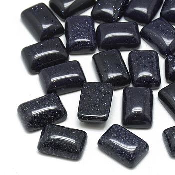 Synthetic Blue Goldstone Cabochons, Rectangle, 14x10x5.5mm