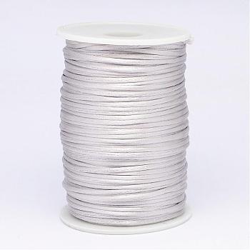 Polyester Cord, Satin Rattail Cord, for Beading Jewelry Making, Chinese Knotting, Gainsboro, 2mm, about 100yards/roll