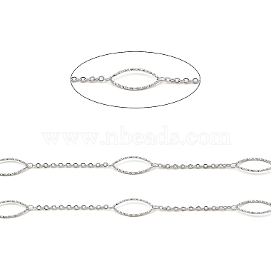 Handmade 304 Stainless Steel Horse Eye Link Chains(CHS-G025-04P)-2