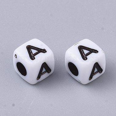 White Opaque Acrylic Beads(Y-MACR-R869-02A)-2