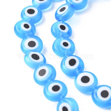 Chapelets de perles rondes de chalumeau manuelles de mauvais œil(X-LAMP-L058-8mm-09)-2