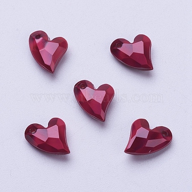 11mm Brown Heart Acrylic Charms