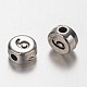 Flat Round Antique Silver Tone Alloy Number Beads(PALLOY-K194-06AS)-2