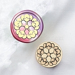 Wax Seal Brass Stamp Head, for Wax Seal Stamp, Flower, 15x15mm, Hole: 7mm(STAM-P001-01G-28)