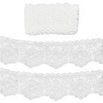 5 Yards Polyester Flower Embroidery Lace Trim, Garment Accessories, White, 3-1/8~3-3/8 inch(80~85mm)(OCOR-GF0004-38A)