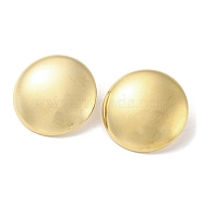 304 Stainless Steel Stud Earrings, Flat Round, Real 14K Gold Plated, 34mm(EJEW-G367-05G)