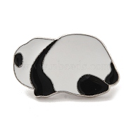 Panda Enamel Pin, Alloy Brooch for Backpack Clothes, White, 30x17.5x2mm(JEWB-P036-A02)