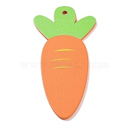Easter Theme Single Face Printed Wood Pendants, Easter Charms, Carrot, 99.5x50x3mm, Hole: 4mm(WOOD-M010-03E)