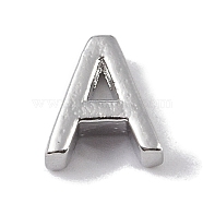 Brass Pendants, Letter Charms, Platinum, Letter A, 8x7.5x3mm, Hole: 1.5mm(KK-P266-05P-A)